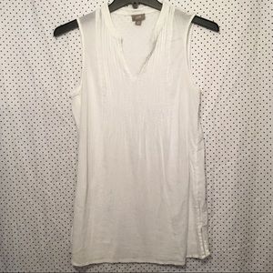 J Jill Sleeveless V Neck Cotton Blouse